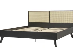 Fashion Beliani Parisanky Rottinki Musta 180 X 200 Cm Monpazier