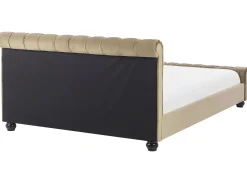 Sängyt<Beliani Parisanky Sametti Beige 180 X 200 Cm Avallon