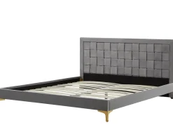 Sängyt<Beliani Parisanky Sametti Harmaa 180 X 200 Cm Limoux