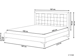 Sängyt<Beliani Parisanky Sametti Harmaa 180 X 200 Cm Limoux