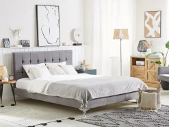 Cheap Beliani Parisanky Sametti Harmaa 180 X 200 Cm Ambert