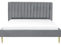 Sängyt<Beliani Parisanky Sametti Harmaa 180 X 200 Cm Marville