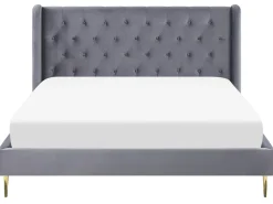 Online Beliani Parisanky Sametti Harmaa 180 X 200 Cm Forbach