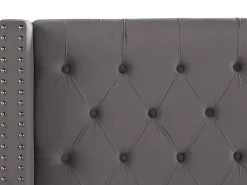 Sängyt<Beliani Parisanky Sametti Harmaa 180 X 200 Cm Lubbon