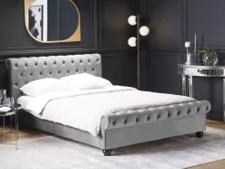 Cheap Beliani Parisanky Sametti Harmaa 180 X 200 Cm Avallon