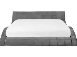 Sängyt<Beliani Parisanky Sametti Harmaa 180 X 200 Cm Vichy