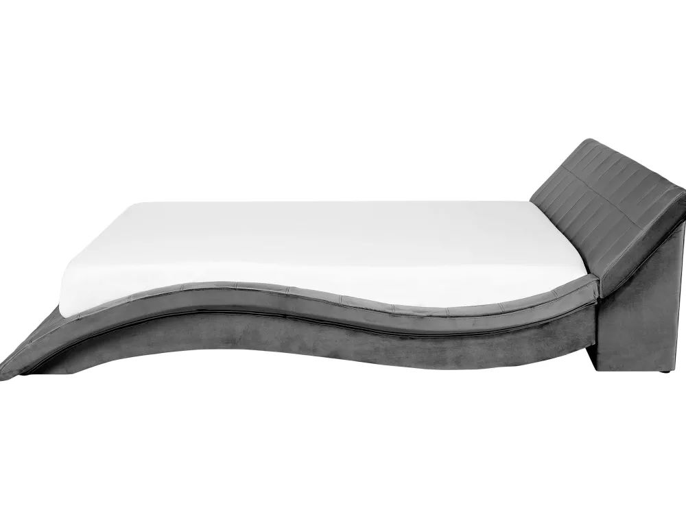 Sängyt<Beliani Parisanky Sametti Harmaa 180 X 200 Cm Vichy