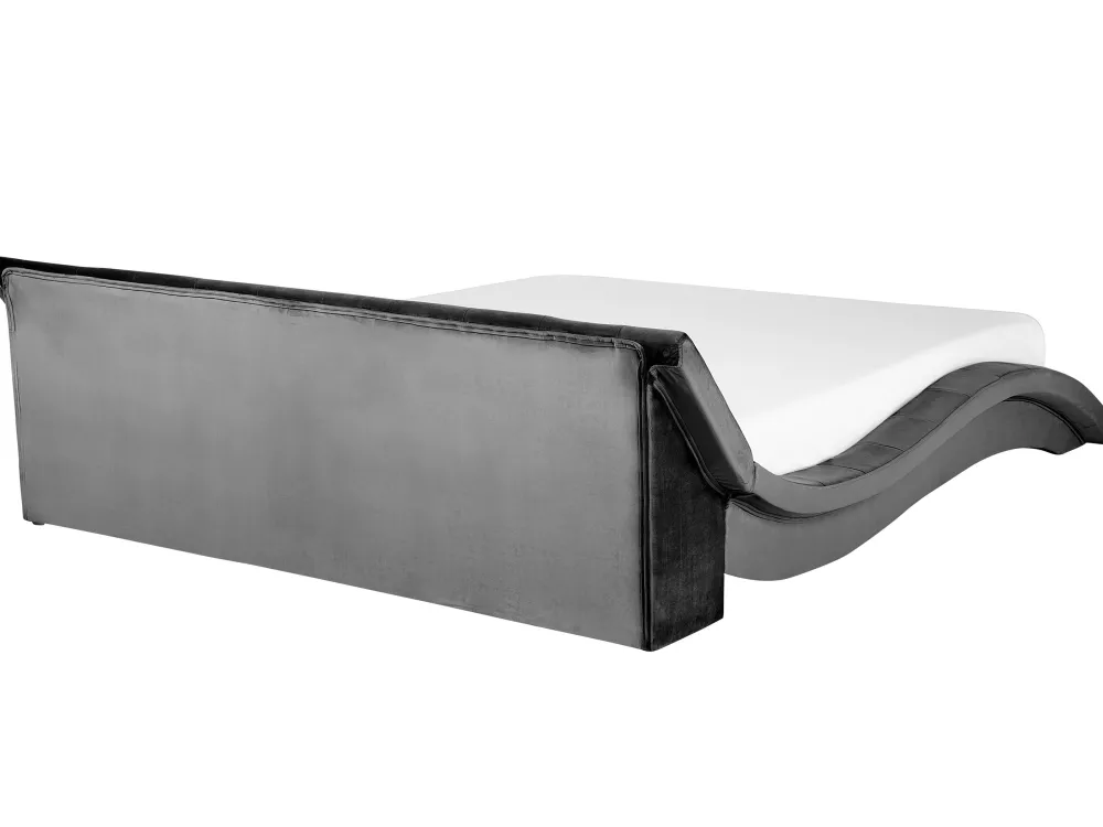 Sängyt<Beliani Parisanky Sametti Harmaa 180 X 200 Cm Vichy