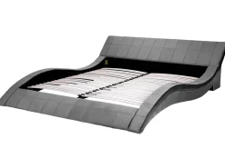 Sängyt<Beliani Parisanky Sametti Harmaa 180 X 200 Cm Vichy