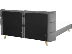 Sängyt<Beliani Parisanky Sametti Harmaa 160 X 200 Cm Senlis