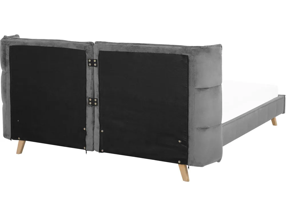 Sängyt<Beliani Parisanky Sametti Harmaa 160 X 200 Cm Senlis