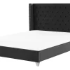 Sängyt<Beliani Parisanky Sametti Musta 180 X 200 Cm Lubbon