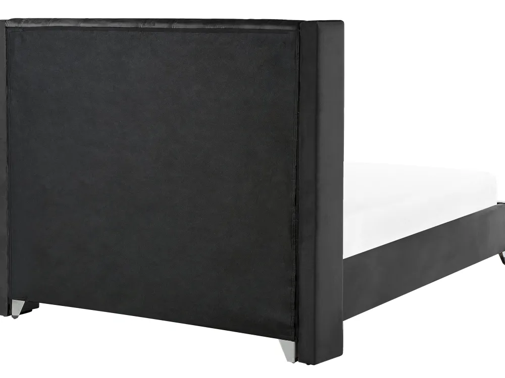 Sängyt<Beliani Parisanky Sametti Musta 180 X 200 Cm Lubbon