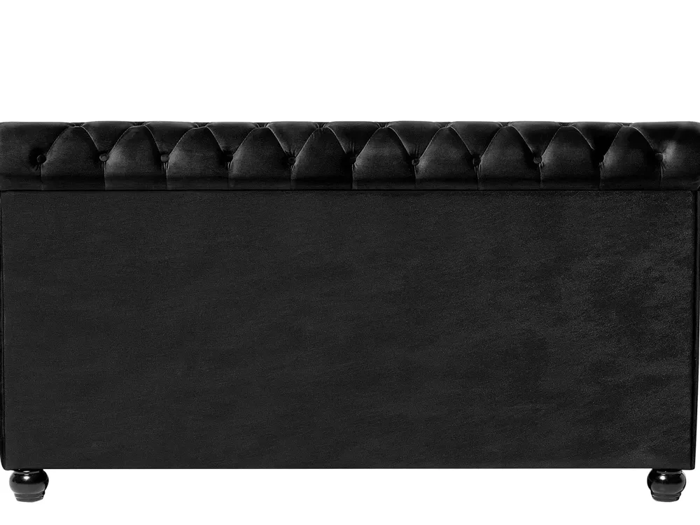 Sängyt<Beliani Parisanky Sametti Musta 180 X 200 Cm Avallon