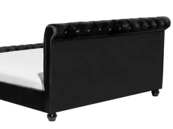 Sängyt<Beliani Parisanky Sametti Musta 180 X 200 Cm Avallon