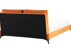 Sängyt<Beliani Parisanky Sametti Oranssi 160 X 200 Cm Melle