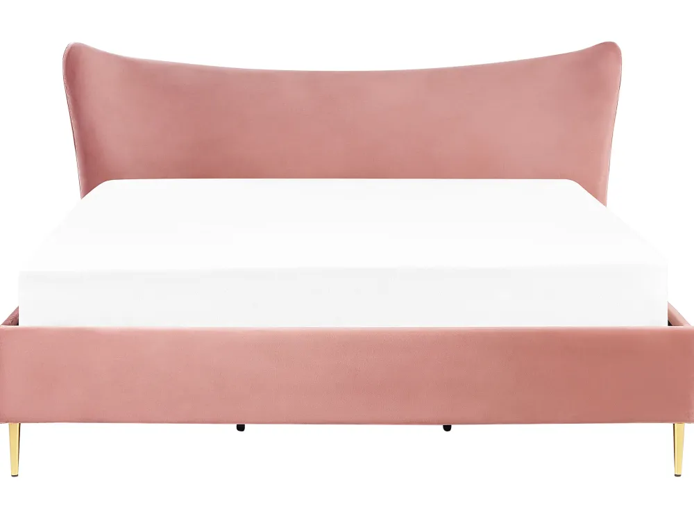 Sängyt<Beliani Parisanky Sametti Persikka 180 X 200 Cm Chaleix