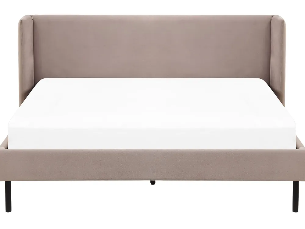 Sängyt<Beliani Parisanky Sametti Ruskeanharmaa 160 X 200 Cm Arette