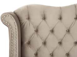 Sängyt<Beliani Parisanky Sametti Ruskeanharmaa 180 X 200 Cm Ayette