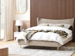 Flash Sale Beliani Parisanky Sametti Ruskeanharmaa 180 X 200 Cm Chaleix