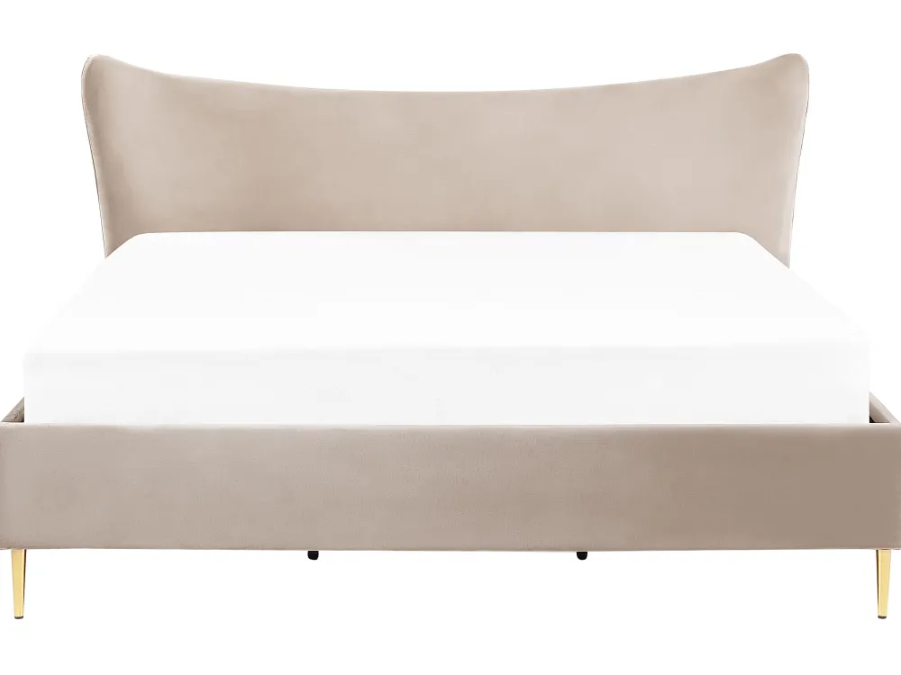 Flash Sale Beliani Parisanky Sametti Ruskeanharmaa 180 X 200 Cm Chaleix