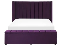 Fashion Beliani Parisanky Sametti Säilytystila Purppura 140 X 200 Cm Noyers