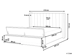 Clearance Beliani Parisanky Sametti Säilytystila Smaragdinvihrea 180 X 200 Cm Noyers