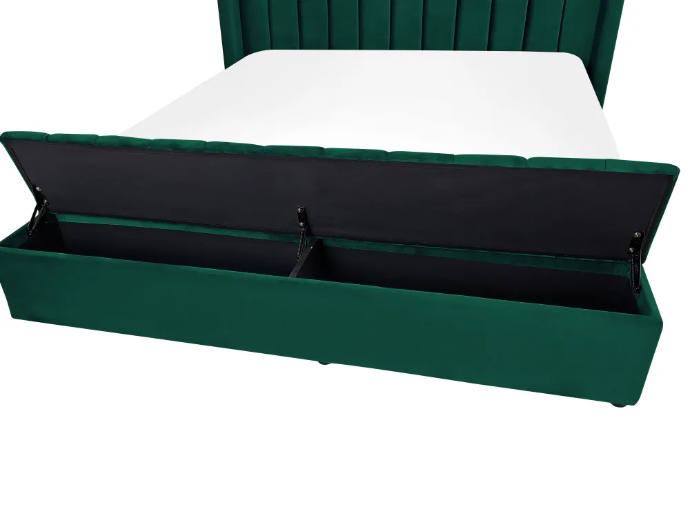 Clearance Beliani Parisanky Sametti Säilytystila Smaragdinvihrea 180 X 200 Cm Noyers