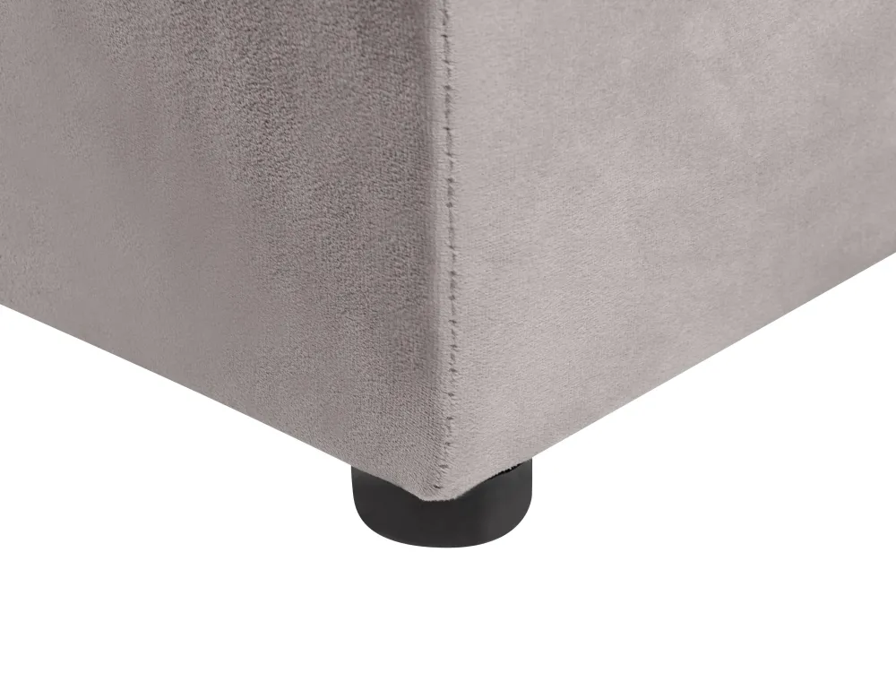 Sängyt<Beliani Parisanky Sametti Säilytystila Harmaa 180 X 200 Cm Noyers