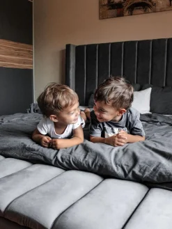 Sängyt<Beliani Parisanky Sametti Säilytystila Harmaa 180 X 200 Cm Noyers