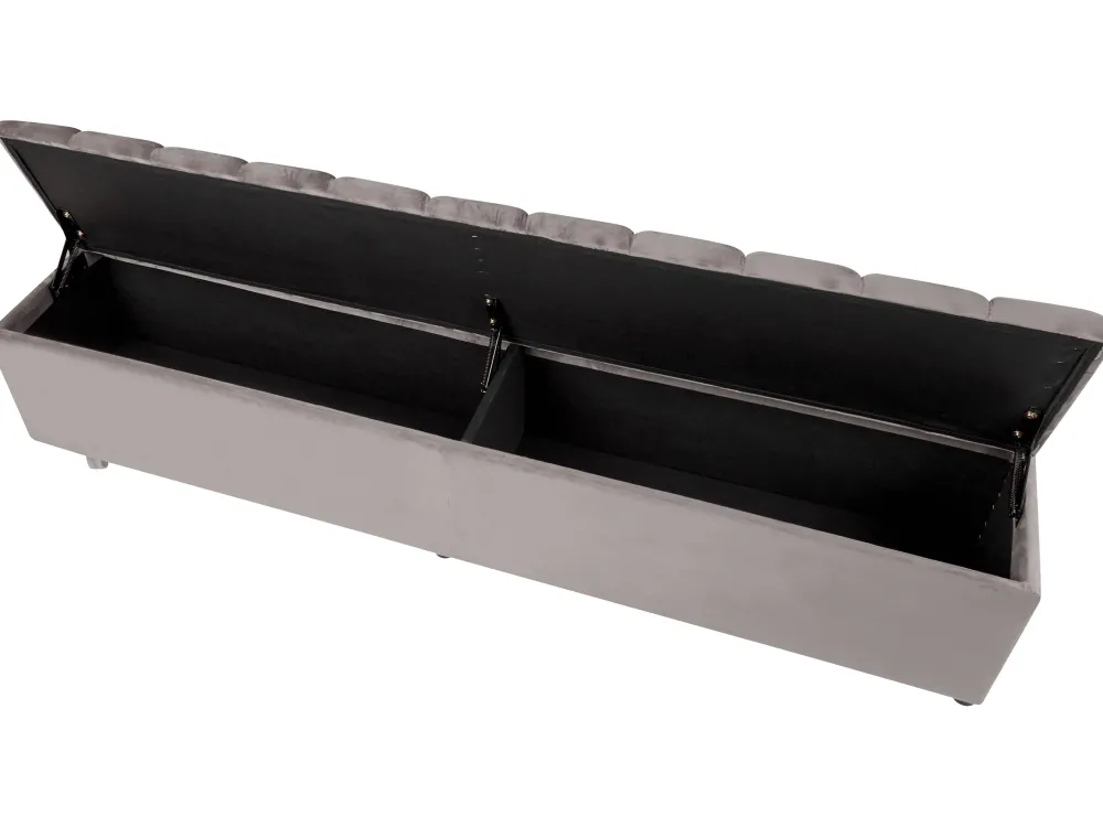 Sängyt<Beliani Parisanky Sametti Säilytystila Harmaa 180 X 200 Cm Noyers