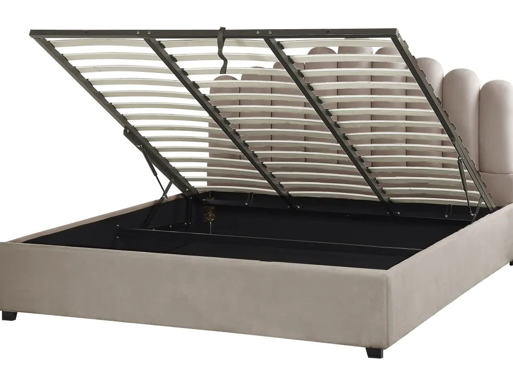 Sängyt<Beliani Parisanky Sametti Säilytystila Ruskeanharmaa 180 X 200 Cm Vincennes