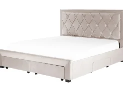 Discount Beliani Parisanky Sametti Säilytystila Beige 180 X 200 Cm Lievin