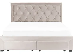 Discount Beliani Parisanky Sametti Säilytystila Beige 180 X 200 Cm Lievin