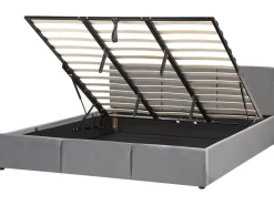 Sängyt<Beliani Parisanky Sametti Säilytystila Tummanharmaa 180 X 200 Cm Bousse