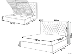 Sängyt<Beliani Parisanky Sametti Säilytystila Vaaleanpunainen 180 X 200 Cm Lubbon