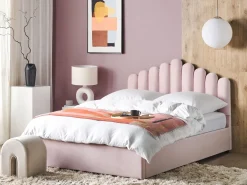 Sängyt<Beliani Parisanky Sametti Säilytystila Pastellipinkki 180 X 200 Cm Vincennes