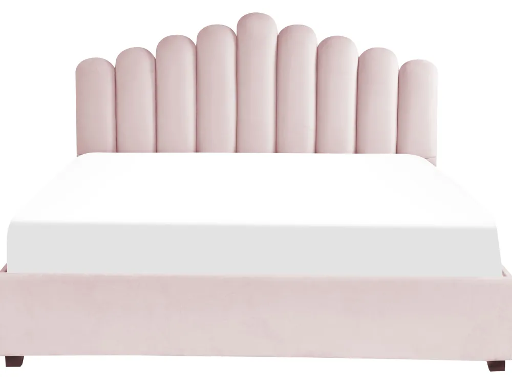 Sängyt<Beliani Parisanky Sametti Säilytystila Pastellipinkki 180 X 200 Cm Vincennes