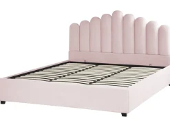 Sängyt<Beliani Parisanky Sametti Säilytystila Pastellipinkki 180 X 200 Cm Vincennes