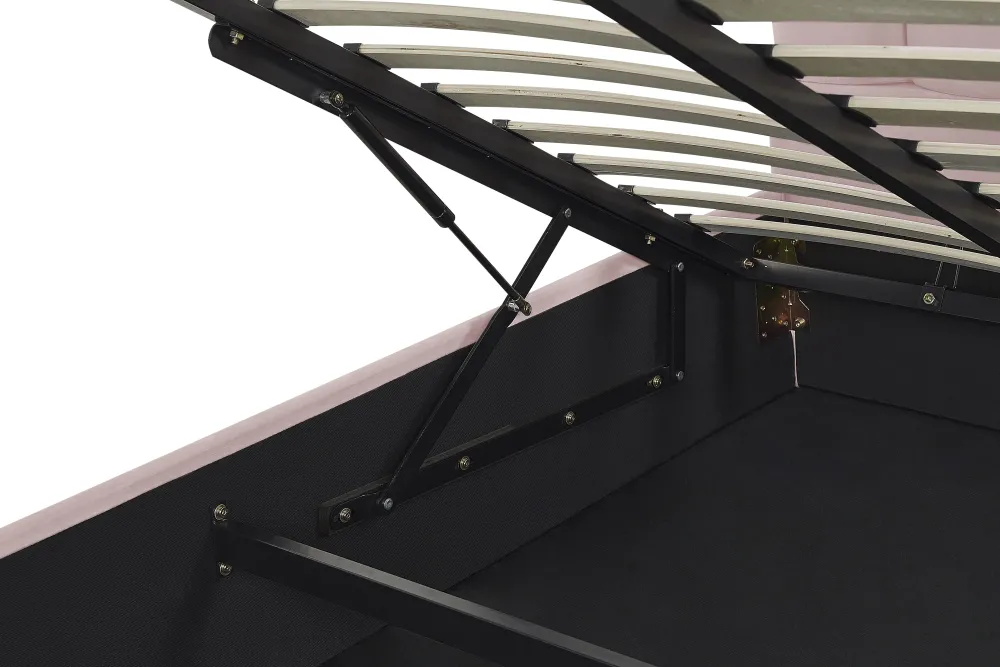 Sängyt<Beliani Parisanky Sametti Säilytystila Pastellipinkki 180 X 200 Cm Vincennes