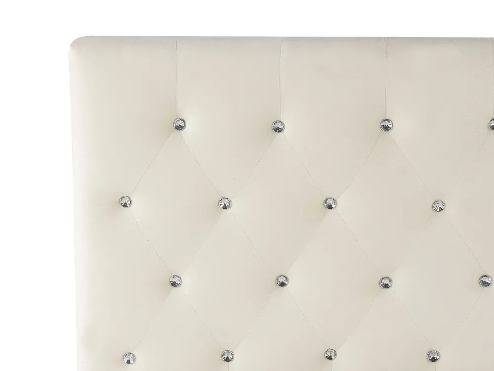 Sängyt<Beliani Parisanky Sametti Säilytystila Vaalea Beige 180 X 200 Cm Amiens