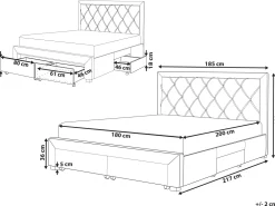 Sängyt<Beliani Parisanky Sametti Säilytystila Laivastonsininen 180 X 200 Cm Lievin