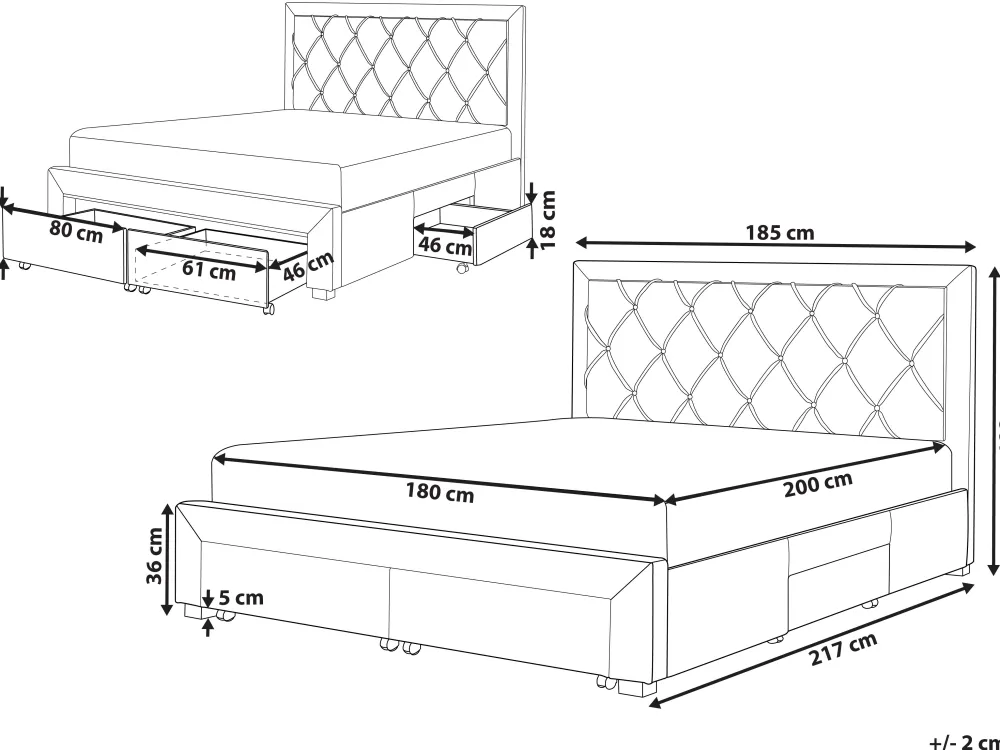 Sängyt<Beliani Parisanky Sametti Säilytystila Laivastonsininen 180 X 200 Cm Lievin