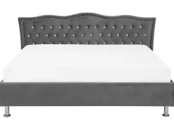 New Beliani Parisanky Sametti Säilytystila Tummanharmaa 180 X 200 Cm Metz