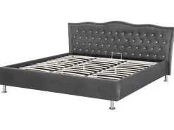 New Beliani Parisanky Sametti Säilytystila Tummanharmaa 180 X 200 Cm Metz