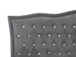 New Beliani Parisanky Sametti Säilytystila Tummanharmaa 180 X 200 Cm Metz