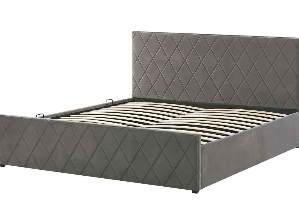 Clearance Beliani Parisanky Sametti Säilytystila Harmaa 180 X 200 Cm Rochefort