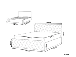 Clearance Beliani Parisanky Sametti Säilytystila Harmaa 180 X 200 Cm Rochefort