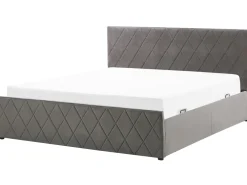 Clearance Beliani Parisanky Sametti Säilytystila Harmaa 180 X 200 Cm Rochefort