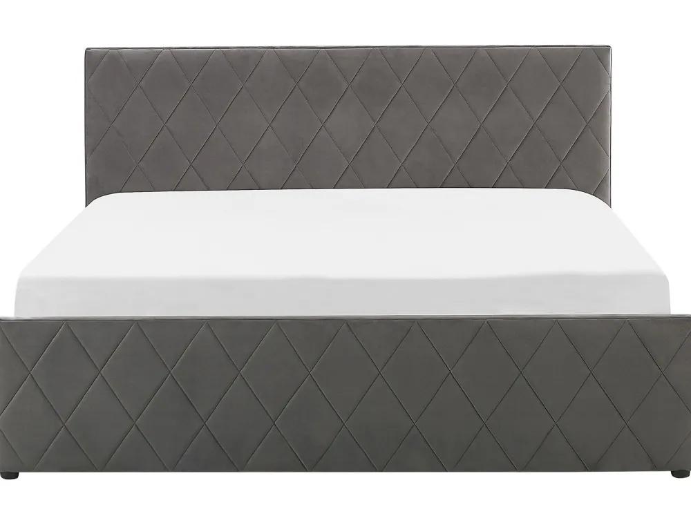 Clearance Beliani Parisanky Sametti Säilytystila Harmaa 180 X 200 Cm Rochefort